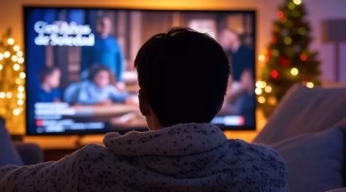 Una persona viendo películas en Netflix Persona usando Netflix