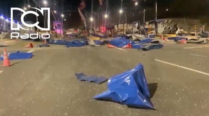Peaje destruido por atentado en la vía Cúcuta -Pamplona