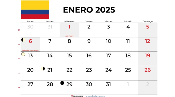 Estos son los festivos de enero 2025 en Colombia Estos son los festivos de enero 2025 en Colombia