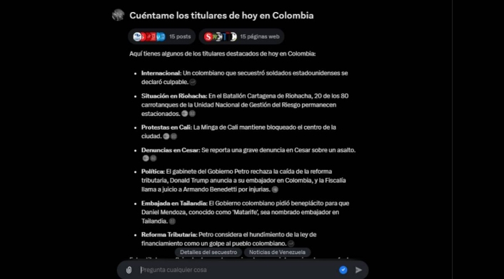 Titulares de noticias de Grok Titulares de noticias de Grok