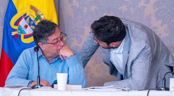 Presidente Gustavo Petro y ministro de Hacienda Diego Guevara.