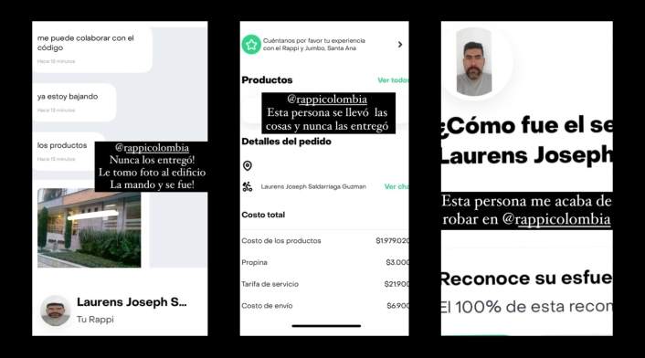 Carolina Cruz denunció que fue robada por un domiciliario de Rappi a través de la aplicación Carolina Cruz Robo