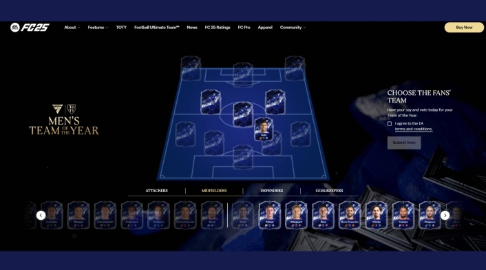 Votación equipo del año en FC 25 Votación equipo del año en FC 25
