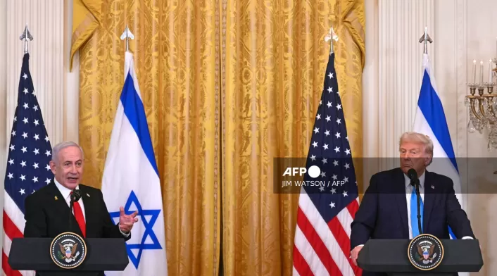 Primer ministro israelí, Benjamin Netanyahu y presidente de EE.UU., Donald Trump