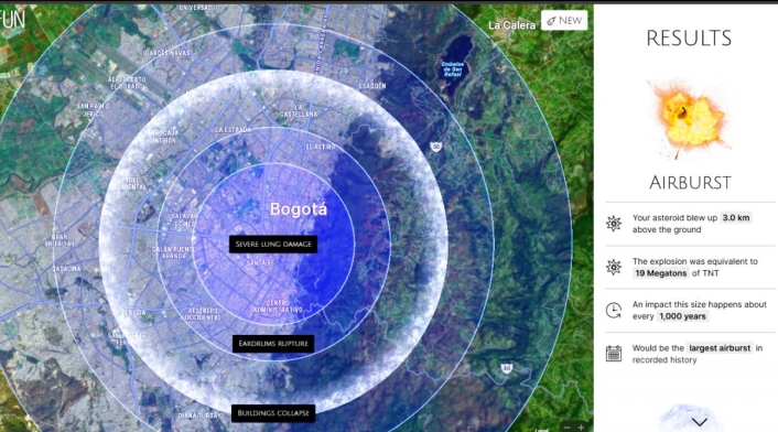 Asteroide cae en Bogotá Asteroide cae en Bogotá