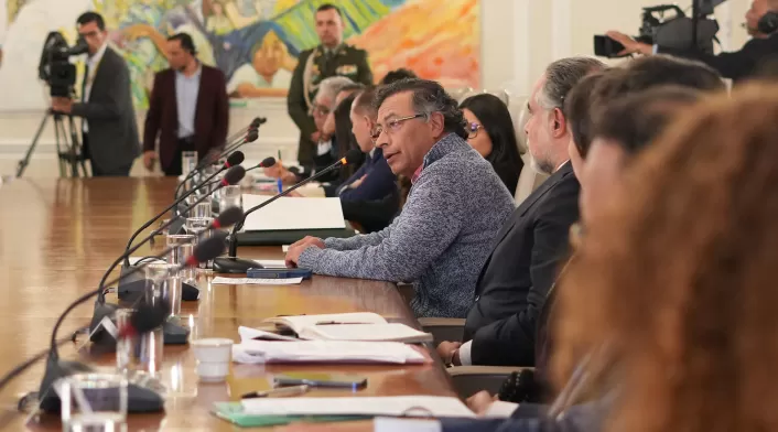 Presidente Gustavo Petro en el consejo de ministros.