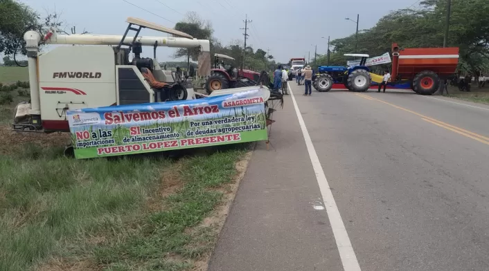 Protesta de arroceros del Meta