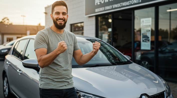 Hombre comprando un carro usado Compra de carros usados