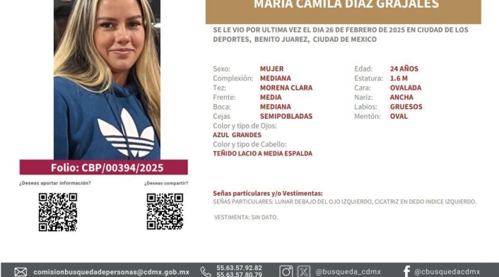 Colombiana desaparecida en México