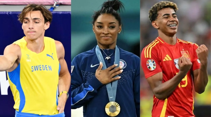 Armand Duplantis, Simone Biles y Lamine Yamal Armand Duplantis, Simone Biles y Lamine Yamal