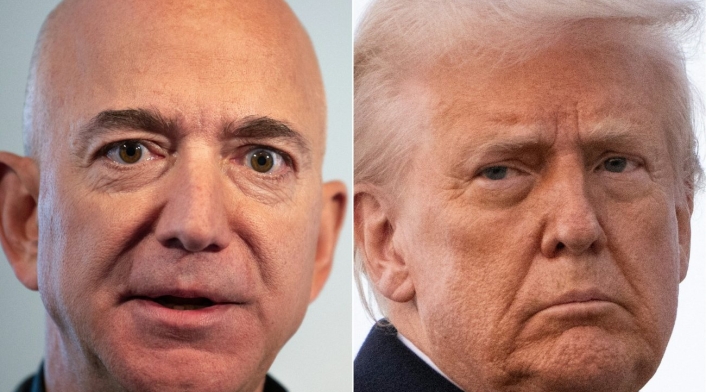 Jeff Bezos, CEO de Amazon, y el presidente Donald Trump Jeff Bezos, CEO de Amazon, y el presidente Donald Trump