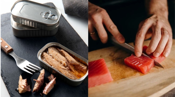 El atún, especialmente el que se presenta en agua, es una fuente rica en proteínas, omega 3, y vitaminas El atún, especialmente el que se presenta en agua, es una fuente rica en proteínas, omega 3, y vitaminas