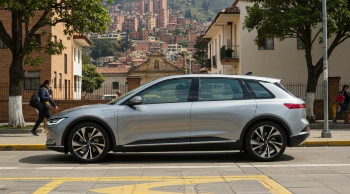 Carro eléctrico por las calles de Bogotá Carro eléctrico por las calles de Bogotá