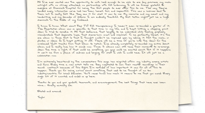 Carta Taylor Swift 2 Carta Taylor Swift 2