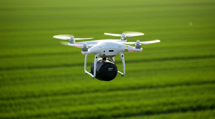 Drone cargado un paquete Drone cargado un paquete