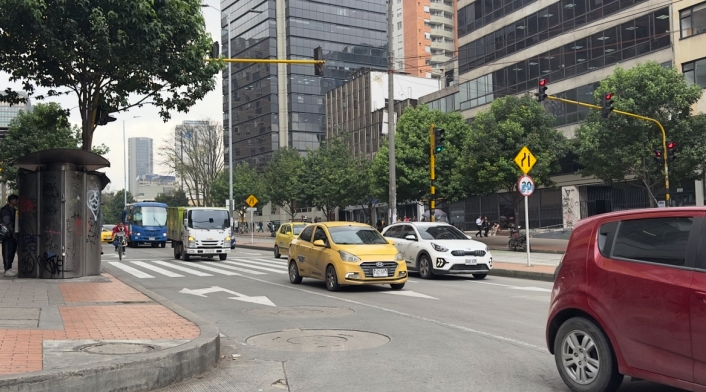 Carril de la carrera séptima en Bogotá