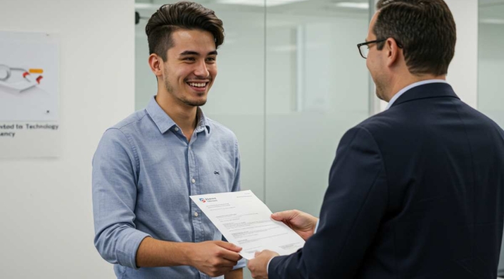 Joven trabajador en el campo de la tecnología Joven trabajador