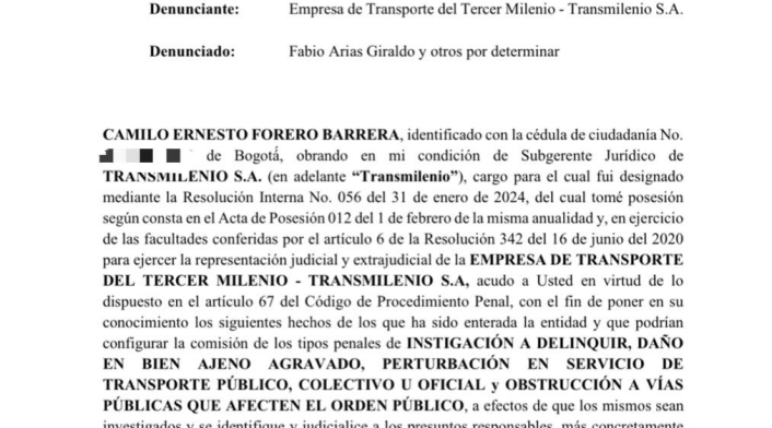 Denuncia Fabio Arias
