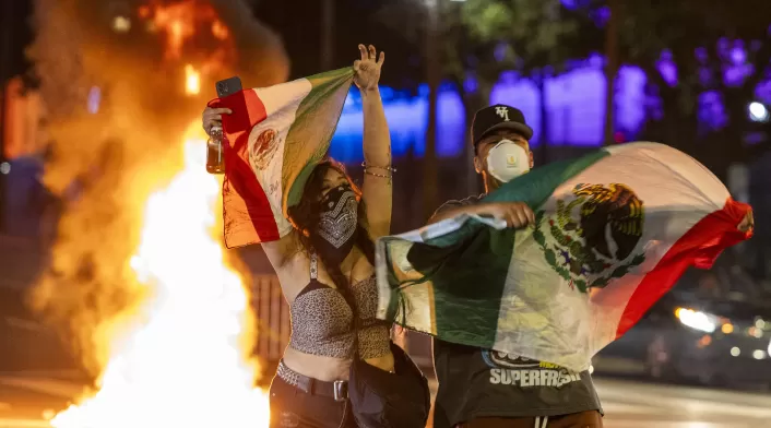 Manifestaciones pro migración en Los Ángeles
