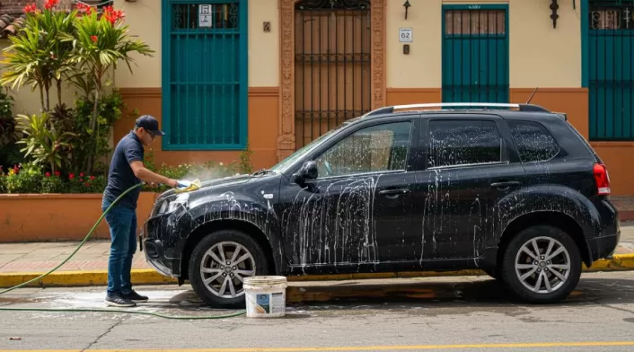 Lavado de carros en la calle Lavado de carros