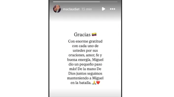Mensaje de María Claudia Tarazona Mensaje de María Claudia Tarazona