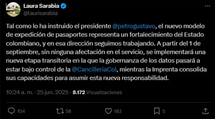 Laura Sarabia pasaportes Laura Sarabia pasaportes