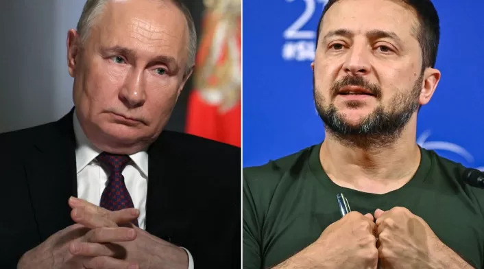 Vladimir Putin y Volodímir Zelenski