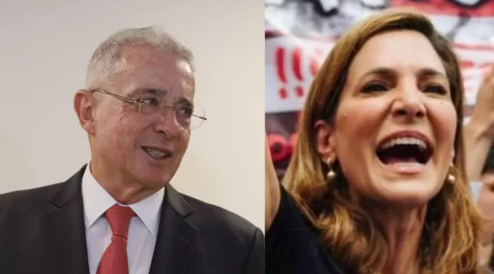 María Elvira Salazar y Álvaro Uribe María Elvira Salazar y Álvaro Uribe