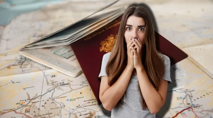 Pasaporte con mujer preocupada Pasaporte con mujer preocupada