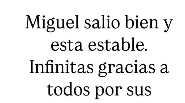 Mensaje de María Claudia Tarazona tras cirugía de Miguel Uribe Mensaje de María Claudia Tarazona tras cirugía de Miguel Uribe