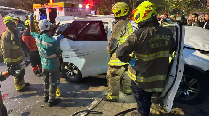 Siete heridos tras accidentarse el esquema de seguridad de Daniel Palacios en Antioquia