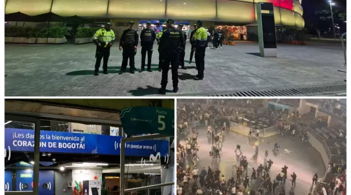 Una batalla campal se vivió en el Movistar Arena, en medio del concierto de Damas Gratis.