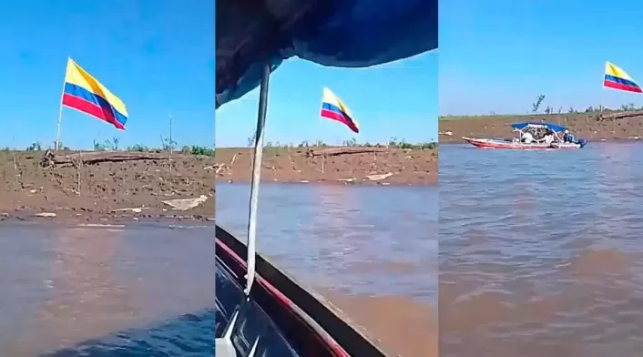 Bandera de Colombia en la isla de Santa Rosa