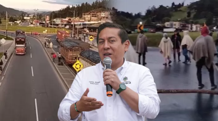 Mineros de Boyacá bloquean las vías y gobernador Carlos Amaya da balance Mineros de Boyacá bloquean las vías y gobernador Carlos Amaya da balance