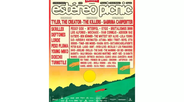 Cartel oficial del Festival Estéreo Picnic 2026 Cartel oficial del Festival Estéreo Picnic 2026