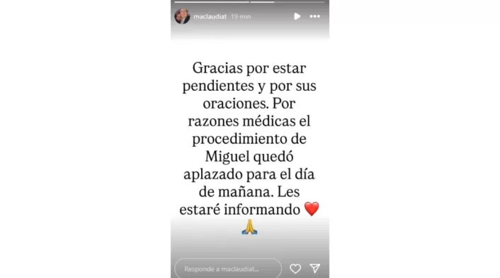 El procedimiento fue aplazado por decisión médica tomada El procedimiento fue aplazado por decisión médica tomada