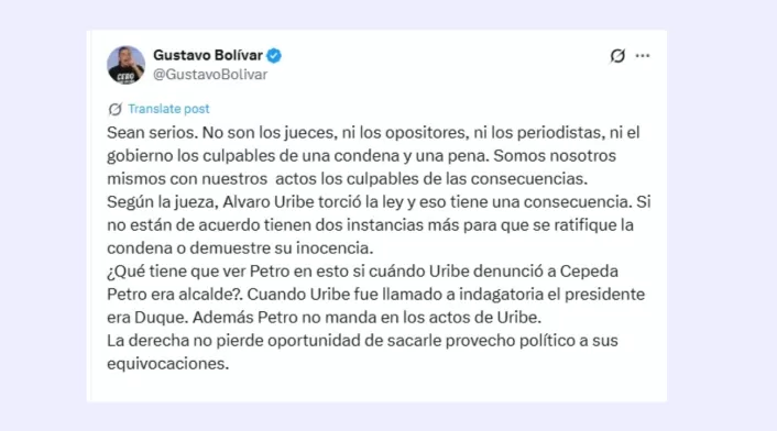 Trino de Gustavo Bolívar Trino de Gustavo Bolívar