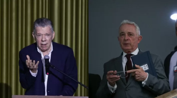 Enfrentamiento entre expresidentes Uribe y Santos tras muerte de Miguel Uribe Turbay. Polarización política y críticas por narcotráfico y Odebrecht Enfrentamiento entre expresidentes Uribe y Santos tras muerte de Miguel Uribe Turbay. Polarización política y críticas por narcotráfico y Odebrecht