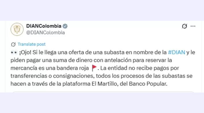 Advertencia de la DIAN Advertencia de la DIAN