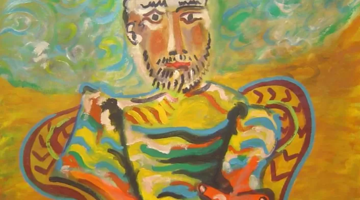 Imagen óleo El Hombre Sentado de Picasso (Fecha desconocida) Imagen óleo El Hombre Sentado de Picasso (Fecha desconocida)