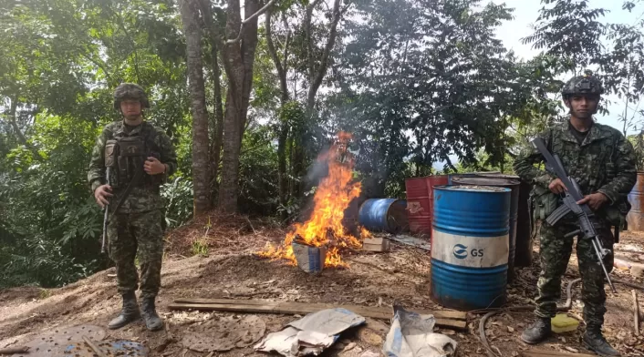 Laboratorio de coca desmantelado en zona rural de Cúcuta
