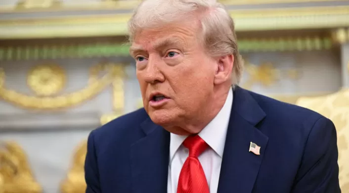 Imagen en primer plano del presidente estadounidense, Donald Trump.