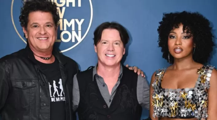 Carlos Vives y Goyo en el shotw de Jimmy Fallon Carlos Vives y Goyo en el shotw de Jimmy Fallon