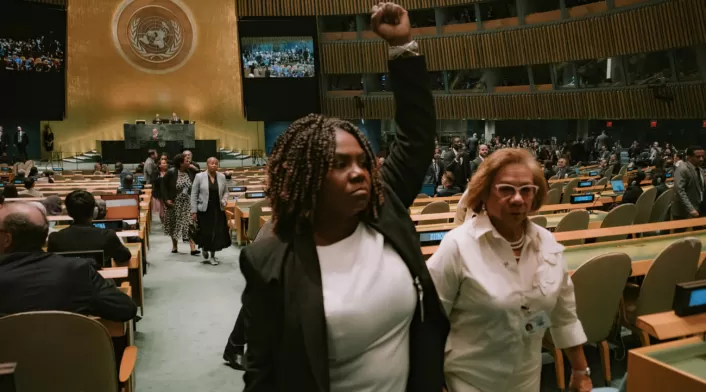 Delegación colombiana abandona la Asamblea General de la ONU durante el discurso de Netanyahu en protesta por genocidio en Gaza. Delegación colombiana abandona la Asamblea General de la ONU durante el discurso de Netanyahu en protesta por genocidio en Gaza.