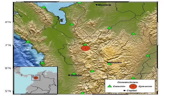 Tres movimiento telúricos que registraron en la madrugada de este domingo en Medellín