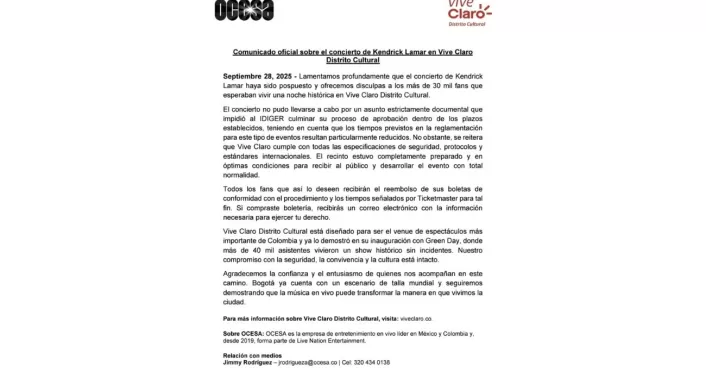 ¿Qué ocurrirá con los conciertos programados en el Vive Claro? Esto es lo que se conoce hasta ahora ¿Qué ocurrirá con los conciertos programados en el Vive Claro? Esto es lo que se conoce hasta ahora