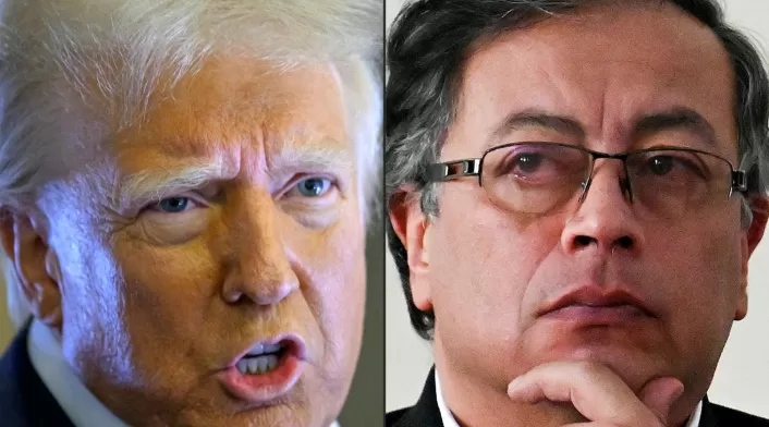 Combo de imágenes de los presidentes Donald Trump, de Estados Unidos, y Gustavo Petro, de Colombia
