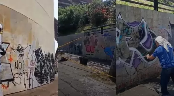 Los grafitis tenían frases en apoyo al Gobierno Nacional liderado por Gustavo Petro