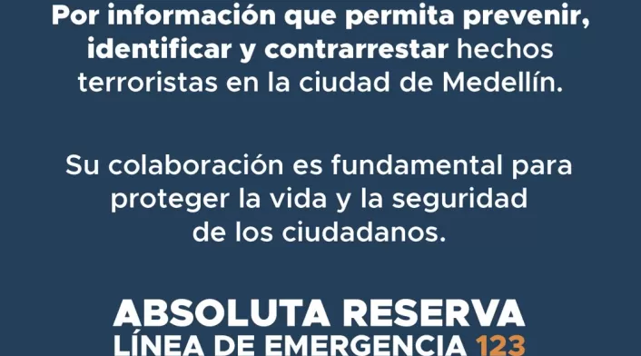 Fico ofrece $100 millones por alias “Primo Gay” y hasta $50 millones para evitar atentados terroristas en Medellín