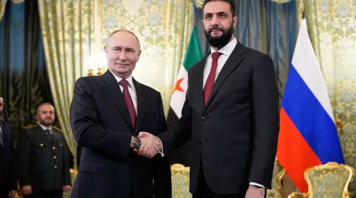 El presidente ruso, Vladimir Putin, y el presidente interino sirio, Ahmed al-Sharaa El presidente ruso, Vladimir Putin, y el presidente interino sirio, Ahmed al-Sharaa